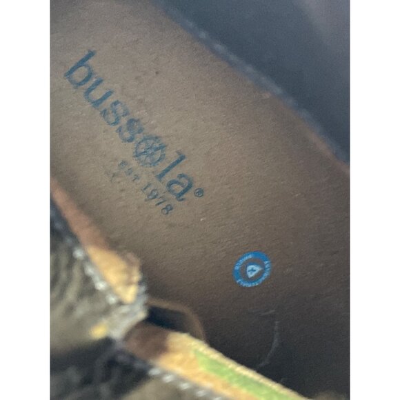 Bussola Ramona Mid Calf Boot Size 38 Brown Leather Stacked Heel Side Zipper Boho - Picture 5 of 9